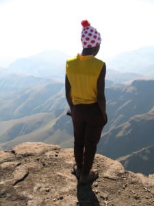 Phomello at the top of Cathedral Peak